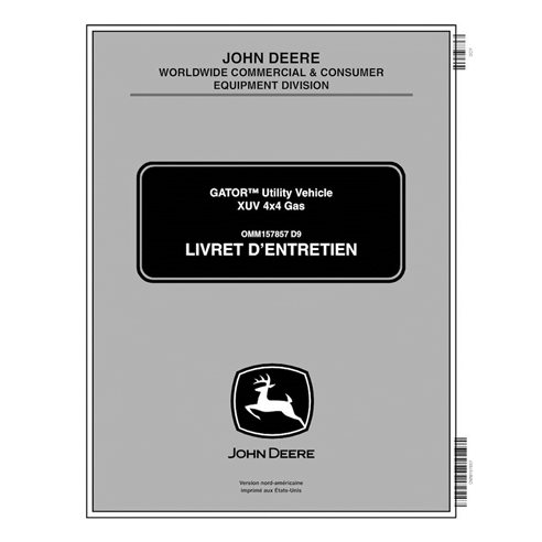 John Deere Gator XUV 620i utility vehicle pdf operator's manual FR - John Deere manuals - JD-OMM1578572-FR