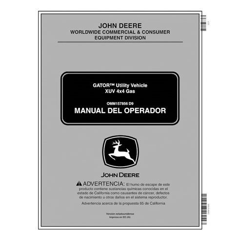 John Deere Gator XUV 620i vehículo utilitario pdf manual del operador ES - John Deere manuales - JD-OMM1578561-ES