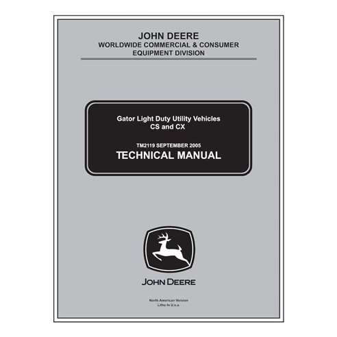 TM2119 Manuel technique des véhicules utilitaires John Deere CS et CS Gator (TM2119)
