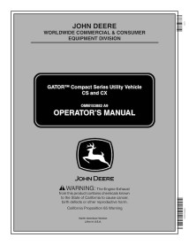 John Deere CS e CS Gator veículo utilitário pdf manual do operador - John Deere manuais - JD-OMM1538823-EN