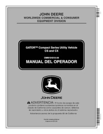 John Deere CS e CS Gator veículo utilitário pdf manual do operador ES - John Deere manuais - JD-OMM1543181-ES