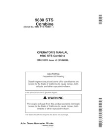 John Deere 9880 STS 705801- combina el manual del operador en pdf - John Deere manuales - JD-OMH2121733-EN