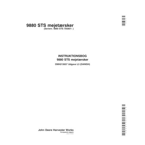JD-OMH2136571-DA John Deere 9880 STS 705801- combine operator's manual DA (OMH2136571)