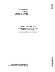 JD-OMAR188688-FR Manuel d'utilisation du tracteur John Deere 7720, 7820, 7920 FR (OMAR188688)