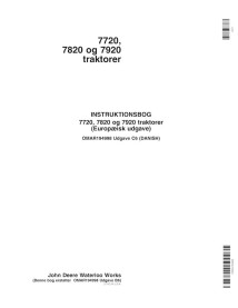 John Deere 7720, 7820, 7920 trator pdf manual do operador DA - John Deere manuais - JD-OMAR194998-DA