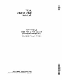 John Deere 7720, 7820, 7920 tracteur pdf manuel d'utilisation FI - John Deere manuels - JD-OMAR195000-FI