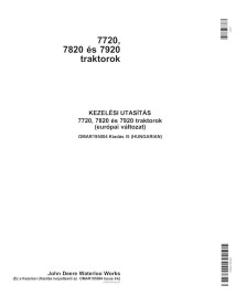 JD-OMAR195004-HU Manual do operador do trator John Deere 7720, 7820, 7920 HU (OMAR195004)