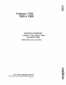 JD-OMAR195005-CZ John Deere 7720, 7820, 7920 tractor operator's manual CZ (OMAR195005)