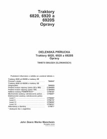 John Deere 6820, 6920, 6920S tractor pdf manual técnico de reparación SK - John Deere manuales - JD-TM4970-SK