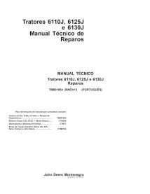 John Deere 6110J, 6125J, 6130J tracteur pdf réparation manuel technique PT - John Deere manuels - JD-TM801954-PT