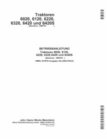 JD-OMAL161978-DE John Deere 6020, 6120, 6220,6320, 6420, 6420S tractor pdf operator's manual DE