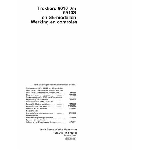John Deere 6010, 6110, 6210, 6310, 6410, 6510, 6610, 6810, 6910 tractor pdf manual técnico - todo incluido NL - John Deere ma...