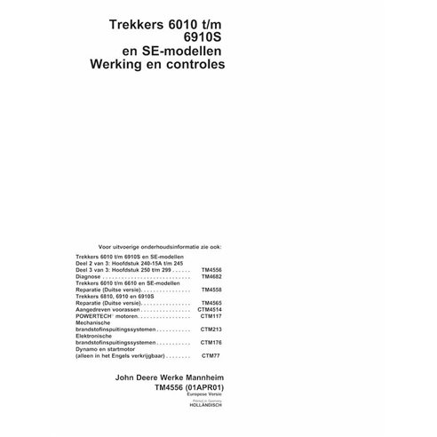 TM4556-NL Manuel technique complet pour tracteurs John Deere 6010, 6110, 6210, 6310, 6410, 6510, 6610, 6810, 6910 (TM4556)