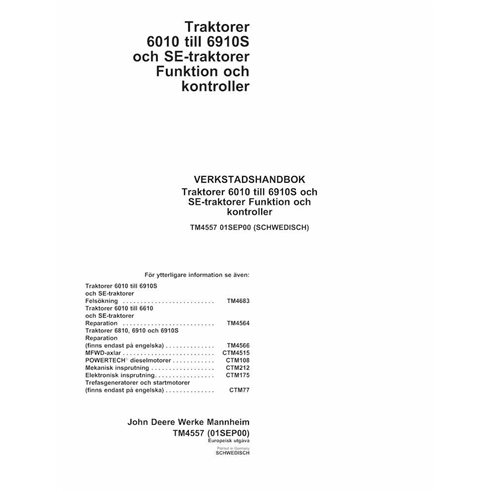 John Deere 6010, 6110, 6210, 6310, 6410, 6510, 6610, 6810, 6910 tractor manual tecnico pdf SV - John Deere manuales - JD-TM45...