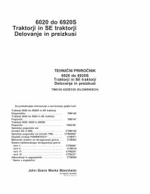TM8145-SL Manuel technique de diagnostic des tracteurs John Deere 6020, 6120, 6220, 6320, 6420, 6520, 6620, 6820, 6920 SL (TM...