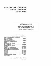 TM4934-TR Manuel technique de diagnostic des tracteurs John Deere 6020, 6120, 6220, 6320, 6420, 6420S, 6520, 6620, 6820, 6920...