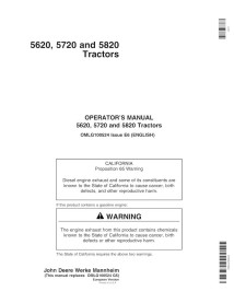 John Deere 5620, 5720, 5820 tracteur manuel d'utilisation pdf - John Deere manuels - JD-OMLG100524-EN