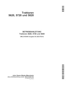 JD-OMLG100380-DE John Deere 5620, 5720, 5820 tractor operator's manual DE (OMLG100380)