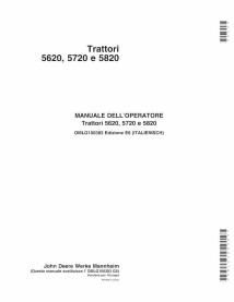 John Deere 5620, 5720, 5820 tracteur pdf manuel d'utilisation IT - John Deere manuels - JD-OMLG100383-IT