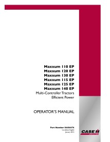 Case IH Maxxum 110EP, 120EP, 130EP, 115EP, 125EP, 140EP tractor pdf operator's manual  - Case IH manuals - CASE-84484476-EN