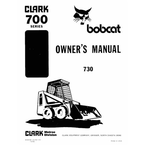Minicarregadeira Bobcat 730 manual de operação e manutenção em pdf - Lince manuais - BOBCAT-730-6556734-EN