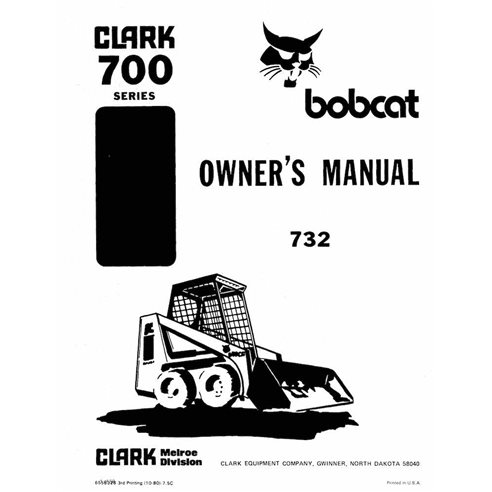 Minicarregadeira Bobcat 731 manual de operação e manutenção em pdf - Lince manuais - BOBCAT-732-6556328-EN