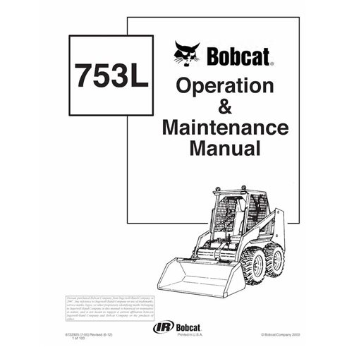 Bobcat 753L skid loader pdf operation & maintenance manual  - BobCat manuals - BOBCAT-753-6722925-EN