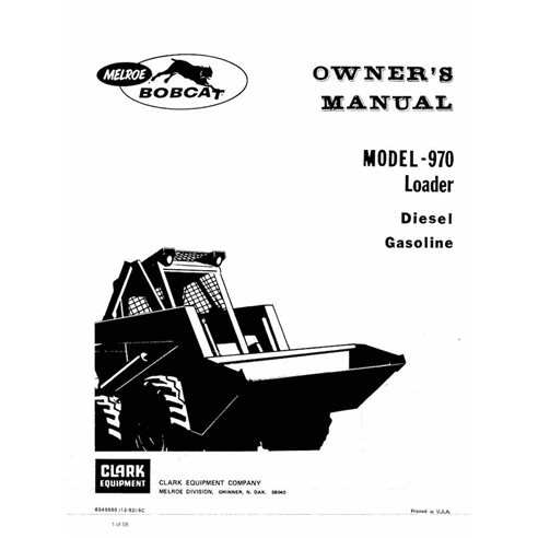 Bobcat 970 skid loader pdf operation & maintenance manual  - BobCat manuals - BOBCAT-970-6545555-EN