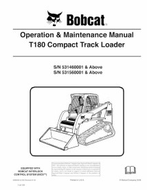 Bobcat T180 chargeuse compacte sur chenilles pdf manuel d'utilisation et d'entretien - Lynx manuels - BOBCAT-T180-6986999-EN