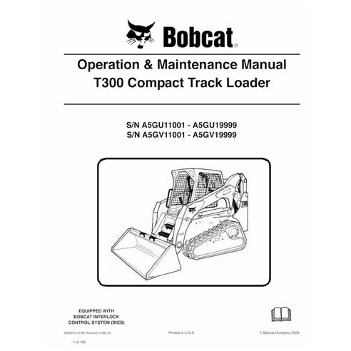 Bobcat T300 cargador de orugas compacto pdf manual de operación y mantenimiento - Gato montés manuales - BOBCAT-T300-6986975-EN