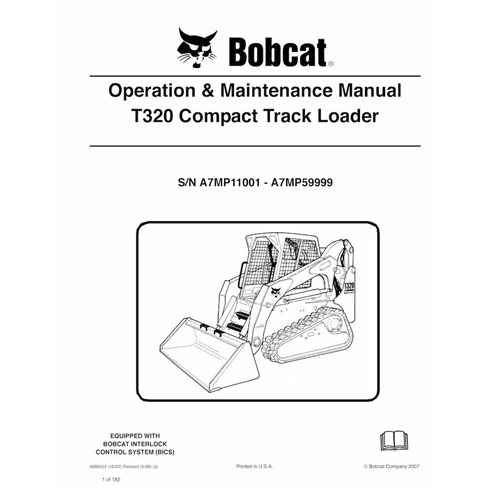 Bobcat T320 cargador de orugas compacto manual de operación y mantenimiento en pdf - Gato montés manuales - BOBCAT-T320-69865...