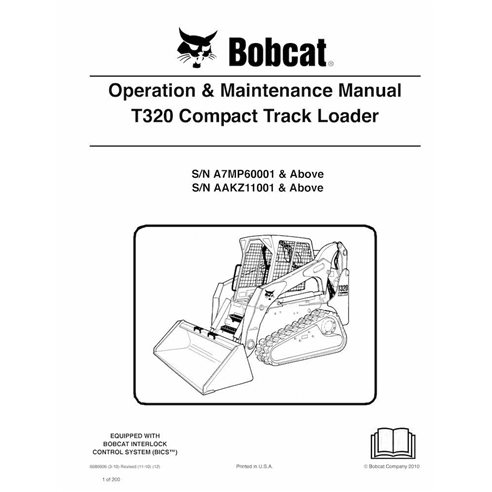 Bobcat T320 compact track loader pdf operation & maintenance manual  - BobCat manuals - BOBCAT-T320-6986606-EN