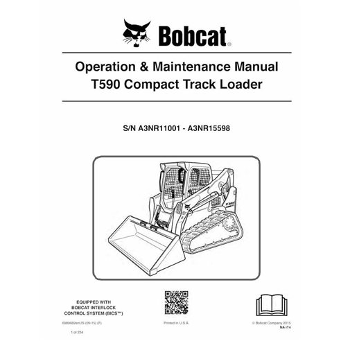 Bobcat T590 compact track loader pdf operation & maintenance manual  - BobCat manuals - BOBCAT-T590-6989682-EN