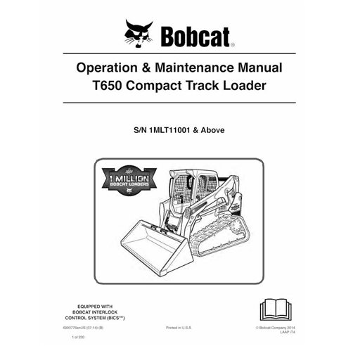 Bobcat T650 compact track loader pdf operation & maintenance manual  - BobCat manuals - BOBCAT-T650-6990776-EN