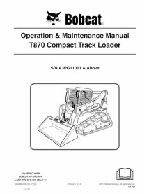 Bobcat T870 compact track loader pdf operation & maintenance manual  - BobCat manuals - BOBCAT-T870-6990882-EN