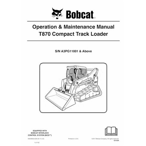 Bobcat T870 cargador de orugas compacto manual de operación y mantenimiento en pdf - Gato montés manuales - BOBCAT-T870-69908...