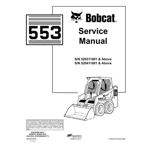Manuel d'entretien du chargeur Bobcat 553 - BobCat manuels