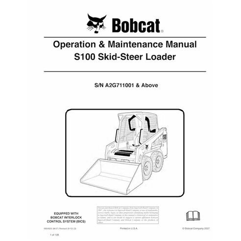Bobcat S100 cargador de dirección deslizante pdf manual de operación y mantenimiento - Gato montés manuales - BOBCAT-S100-690...