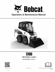 Bobcat S100 skid steer loader pdf operation & maintenance manual  - BobCat manuals - BOBCAT-S100-6987370-EN