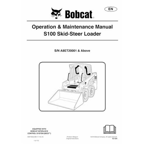 Bobcat S100 skid steer loader pdf operation & maintenance manual  - BobCat manuals - BOBCAT-S100-6987402-EN