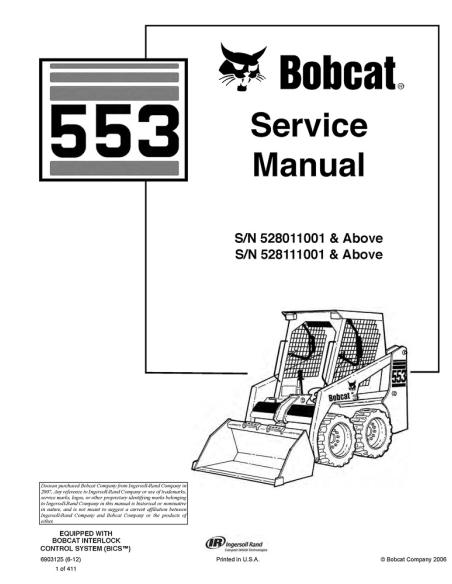 Manuel d'entretien du chargeur Bobcat 553 - Lynx manuels - BOBCAT-6903125