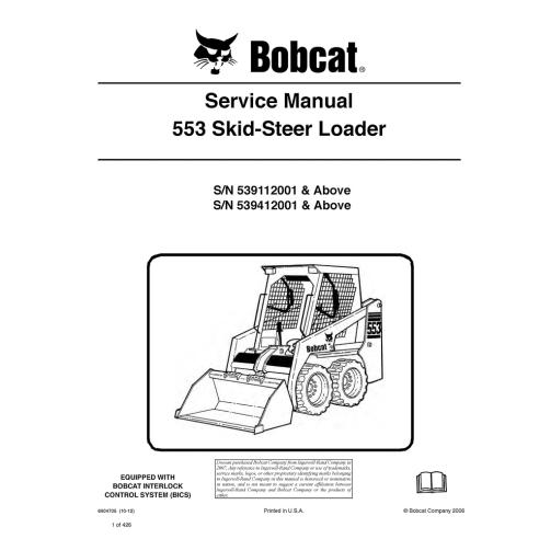 Manual de servicio de la cargadora Bobcat 553 - Gato montés manuales - BOBCAT-6904705