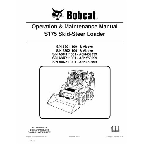 Bobcat S175 cargador de dirección deslizante pdf manual de operación y mantenimiento - Gato montés manuales - BOBCAT-S175-690...