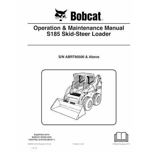 Bobcat S185 skid steer loader pdf operation & maintenance manual  - BobCat manuals - BOBCAT-S185-6990397-EN