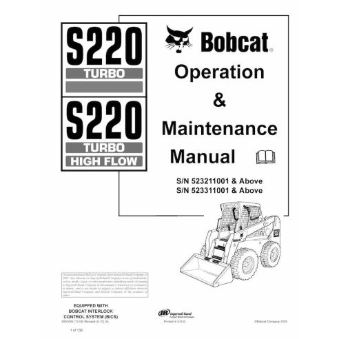 Bobcat S220, S220H skid steer loader pdf operation & maintenance manual  - BobCat manuals - BOBCAT-S220-6902446-EN