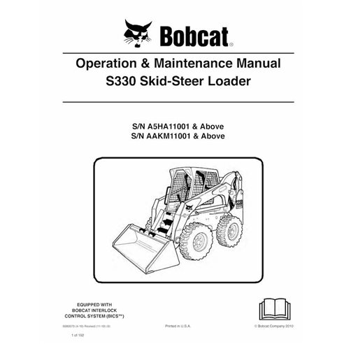 Bobcat S300 cargador de dirección deslizante pdf manual de operación y mantenimiento - Gato montés manuales - BOBCAT-S330-698...