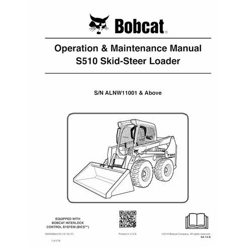 Bobcat S510 cargador de dirección deslizante pdf manual de operación y mantenimiento - Gato montés manuales - BOBCAT-S510-699...
