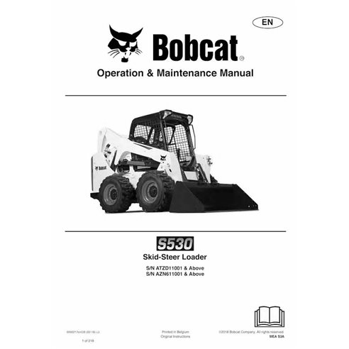 Bobcat S530 cargador de dirección deslizante pdf manual de operación y mantenimiento - Gato montés manuales - BOBCAT-S530-699...