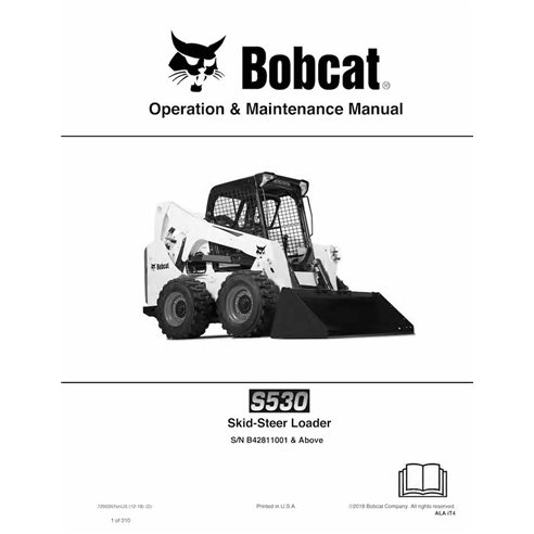 Bobcat S530 cargador de dirección deslizante pdf manual de operación y mantenimiento - Gato montés manuales - BOBCAT-S530-729...