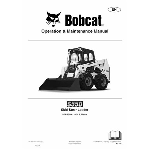 Bobcat S550 cargador de dirección deslizante pdf manual de operación y mantenimiento - Gato montés manuales - BOBCAT-S550-725...